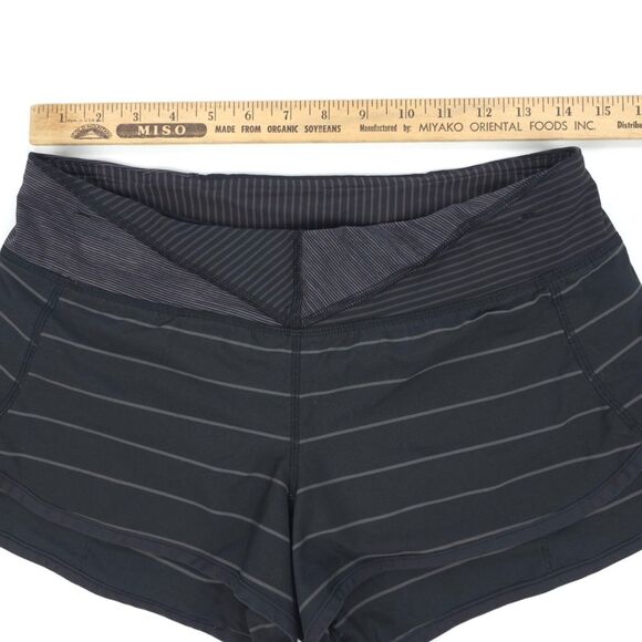 LULULEMON Run Speed Short Slalom Stripe Black Running Athleisure Sporty Gorpcore - Picture 2 of 9